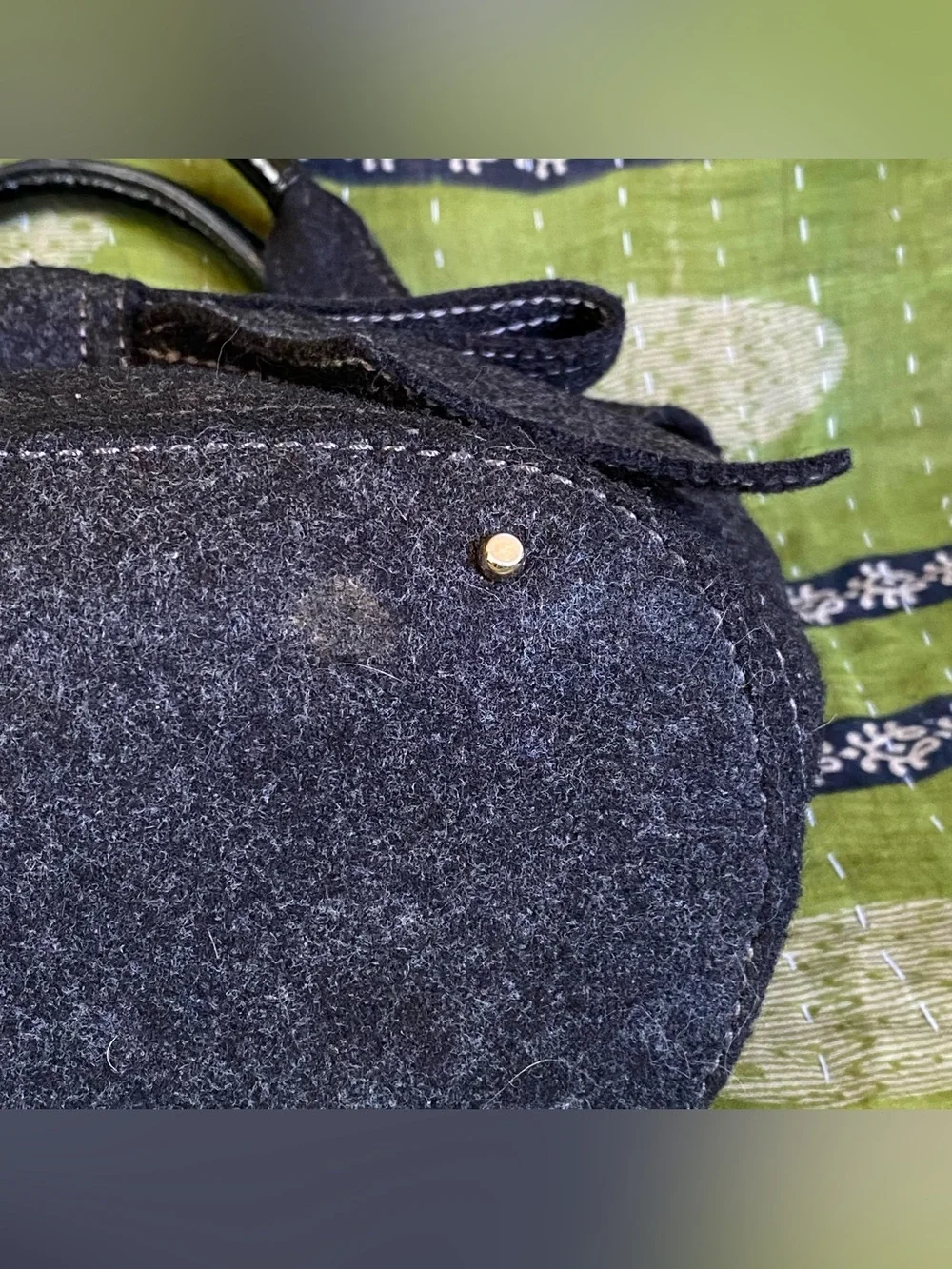 RARE Kate Spade Charcoal Grey Wool Pilgrim Hill Tate Tote Bag Quiet Luxury
